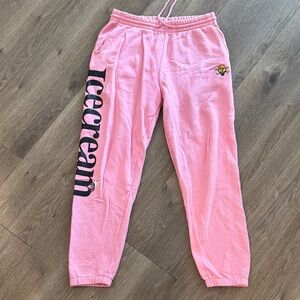 Icecream Men’s Pink Joggers with Black Logo Medium